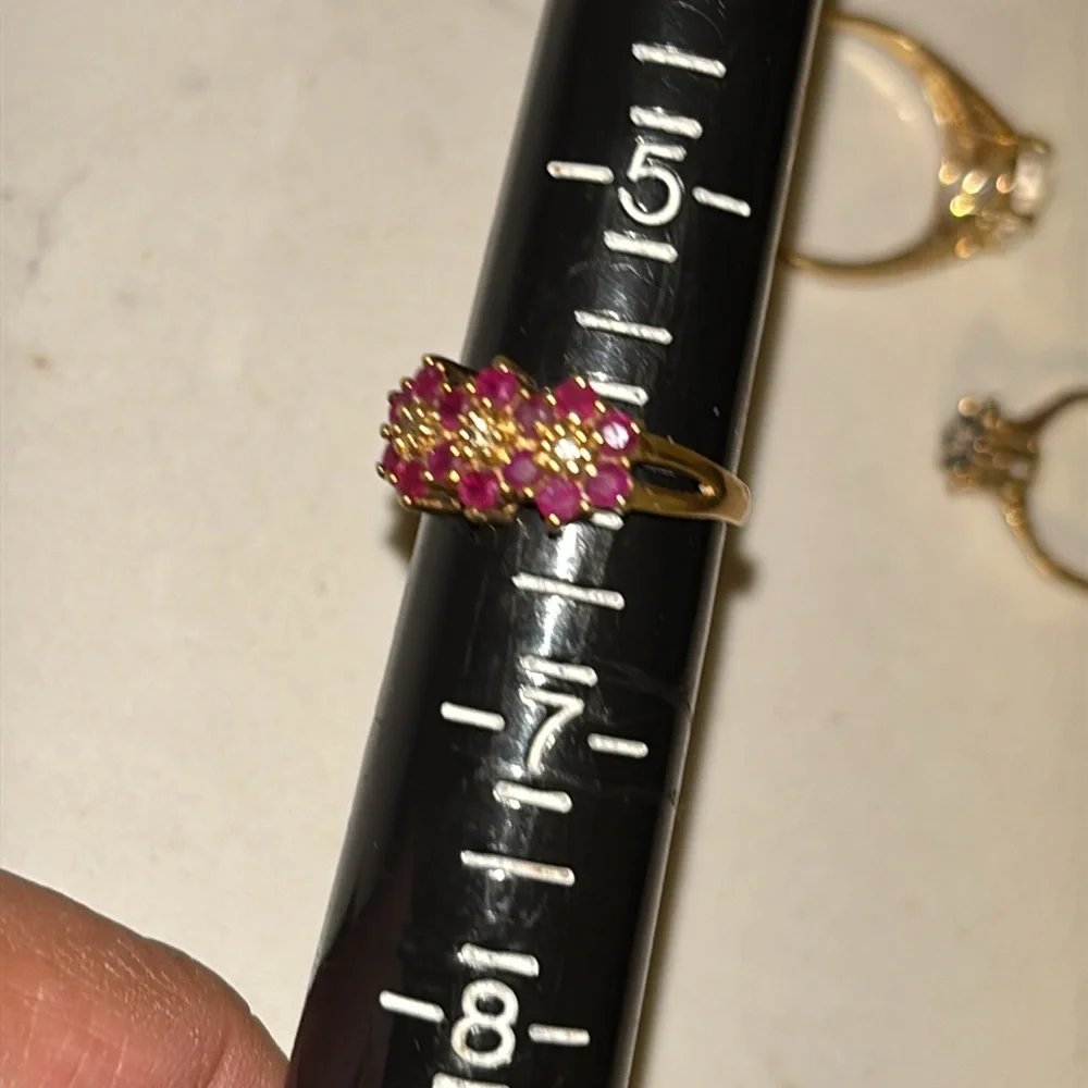 14k Gold Rubies & Diamond Ring - Picture 5 of 13
